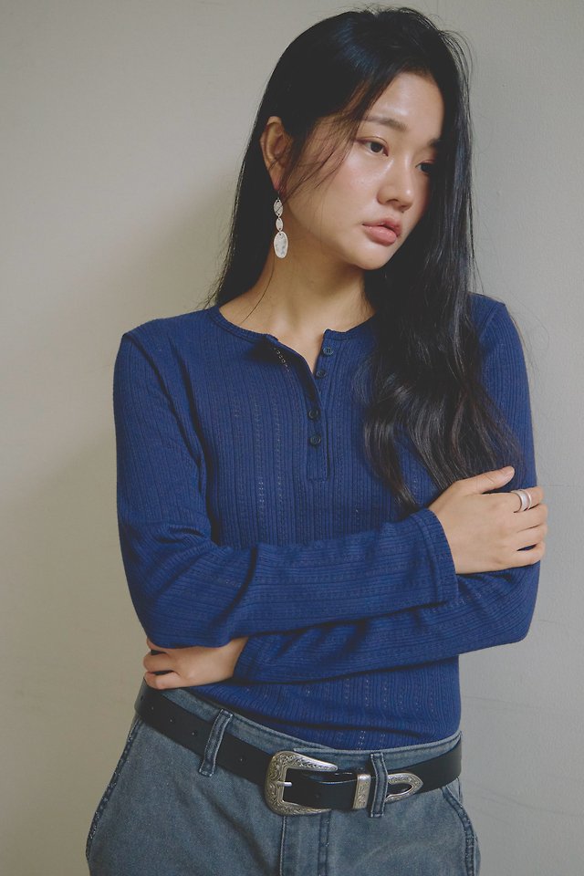 Ivy Henley-Neck Tee by Lenoii for Women - view 10