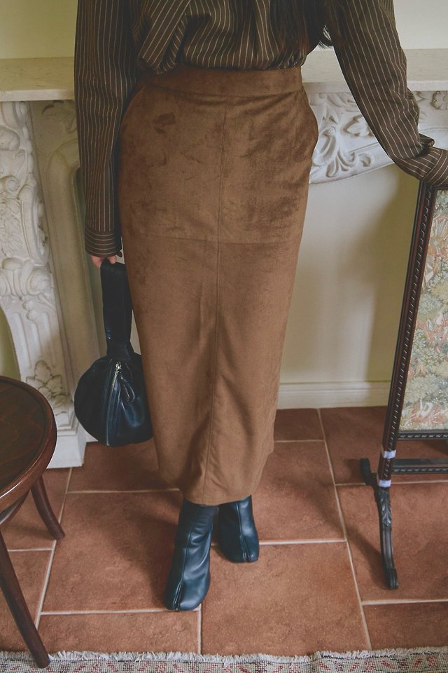 Berlin Suede Maxi Long Skirt by Lenoii for Women - view 4
