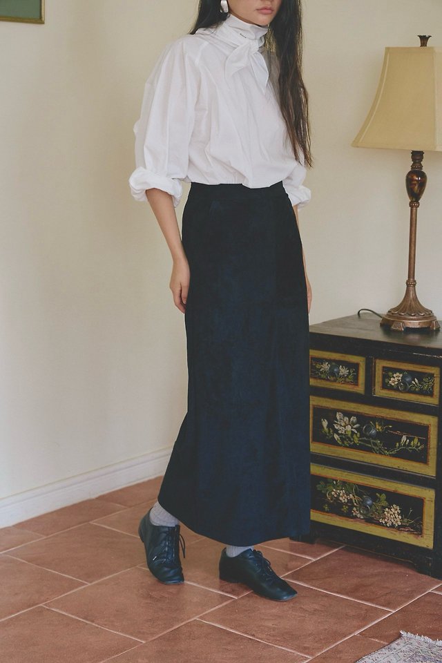 Berlin Suede Maxi Long Skirt by Lenoii for Women - view 6