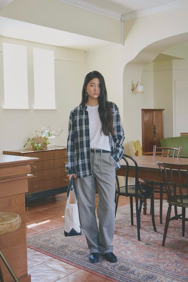 Mark Herringbone Outpocket Cotton Pants by Lenoii for Women - view 2