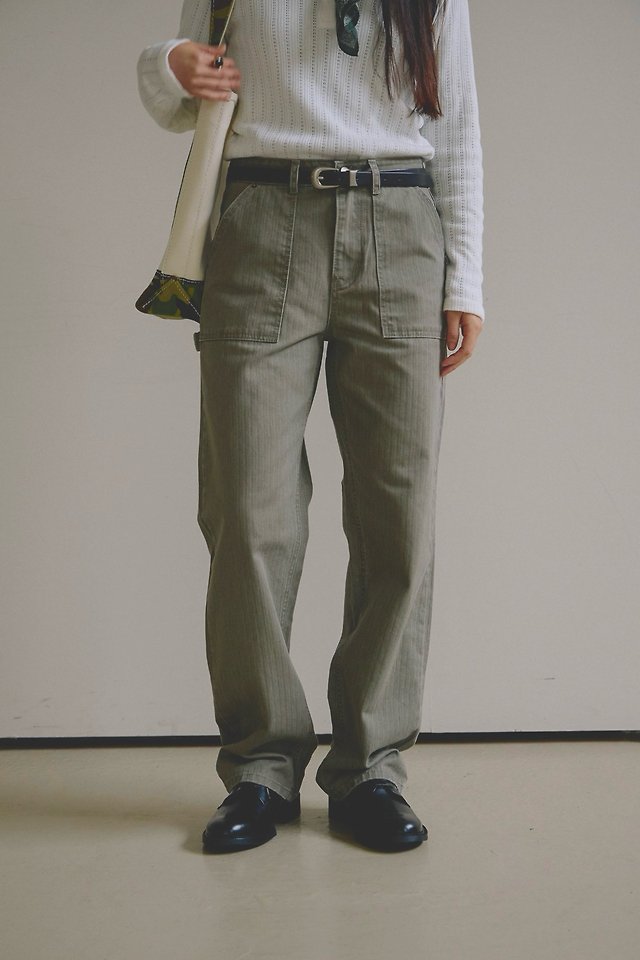 Mark Herringbone Outpocket Cotton Pants by Lenoii for Women - view 6