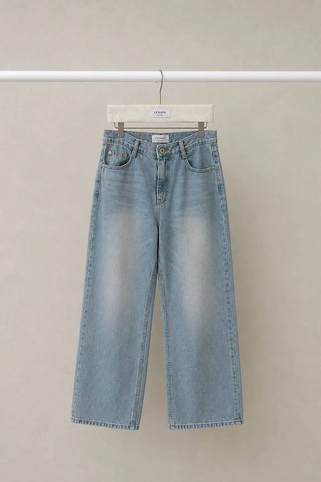 Indie Vintage Wash Straight Denim Pants by Lenoii for Women - view 11
