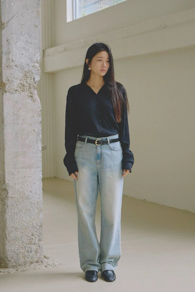 Indie Vintage Wash Straight Denim Pants by Lenoii for Women - view 5