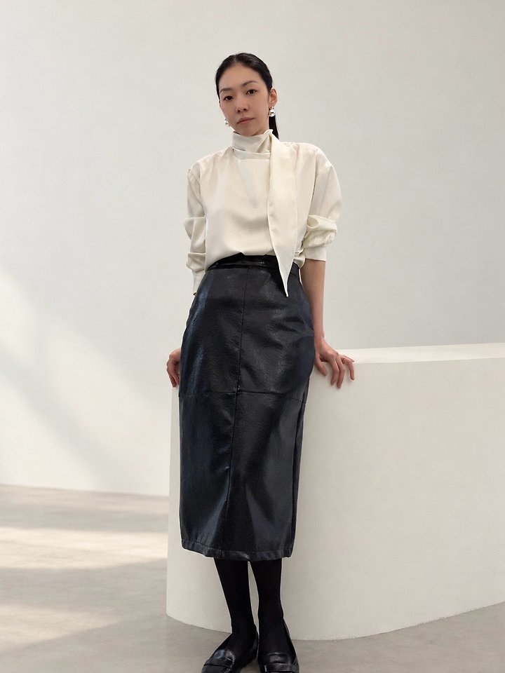 Mer Satin Tie Blouse by Lenoii for Women - view 1