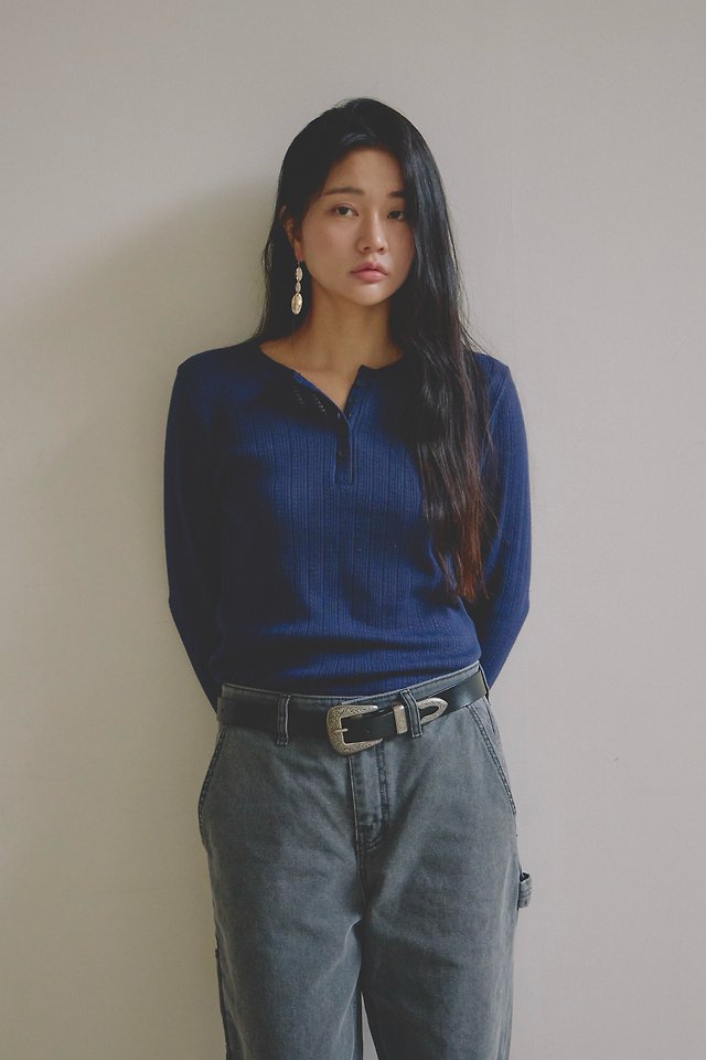Ivy Henley-Neck Tee by Lenoii for Women - view 6