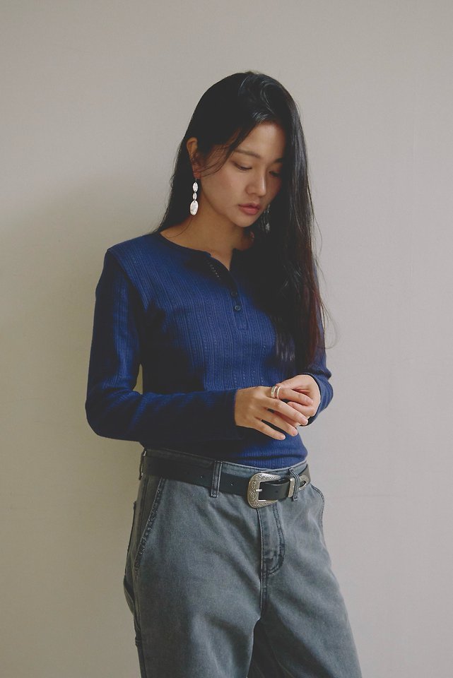 Ivy Henley-Neck Tee by Lenoii for Women - view 8