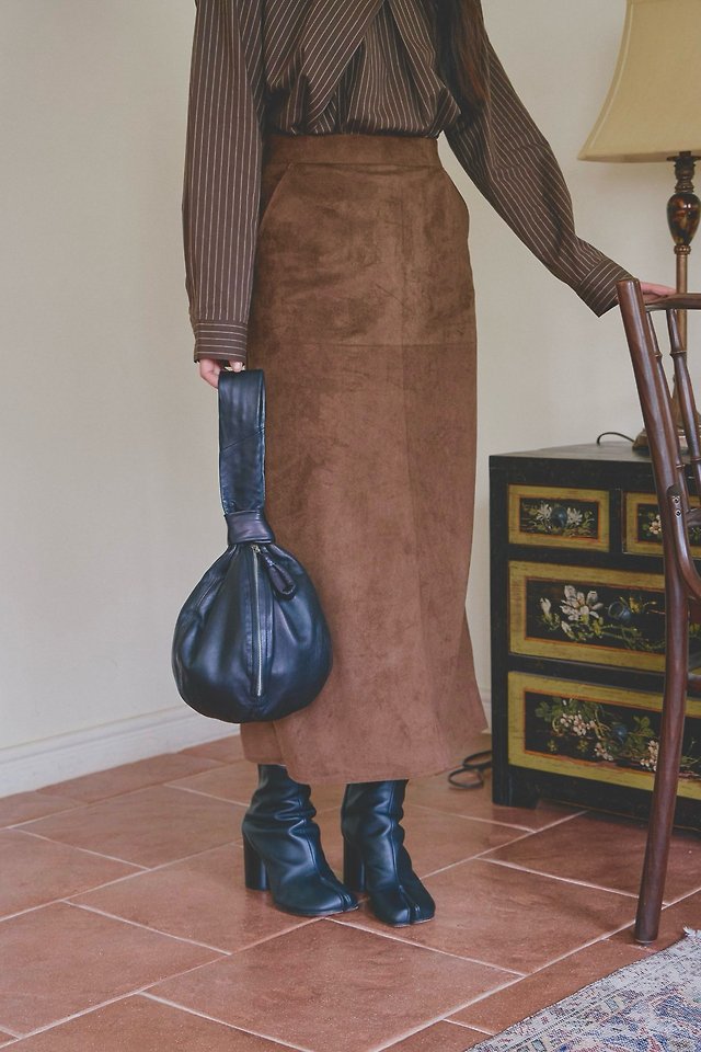 Berlin Suede Maxi Long Skirt by Lenoii for Women - view 3