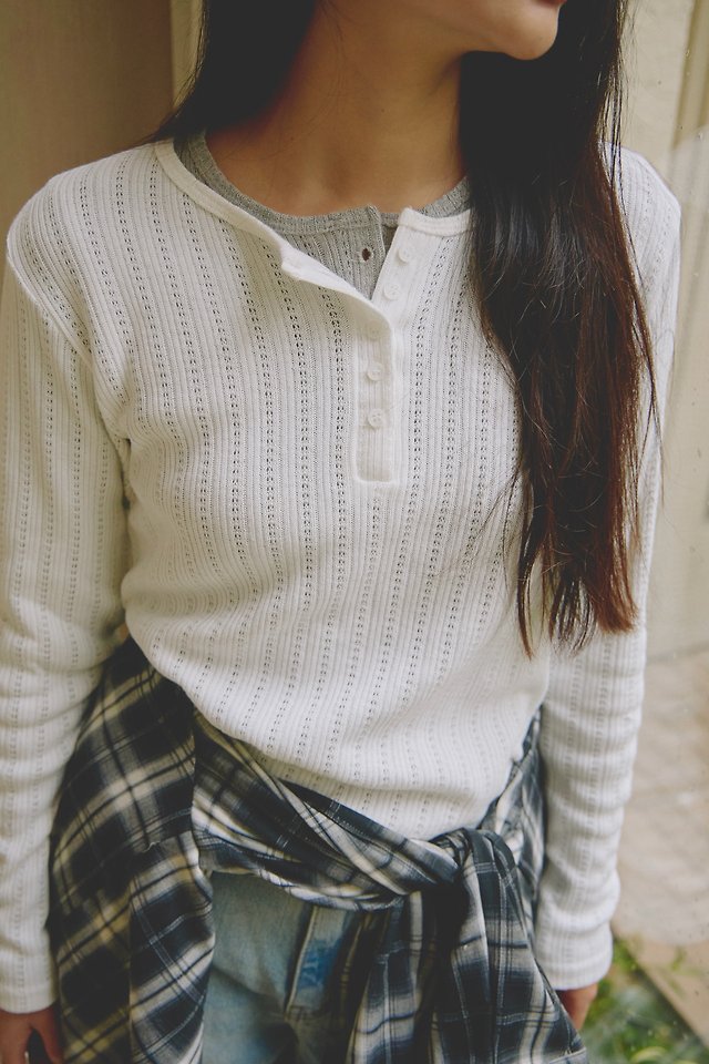 Ivy Henley-Neck Tee by Lenoii for Women - view 2