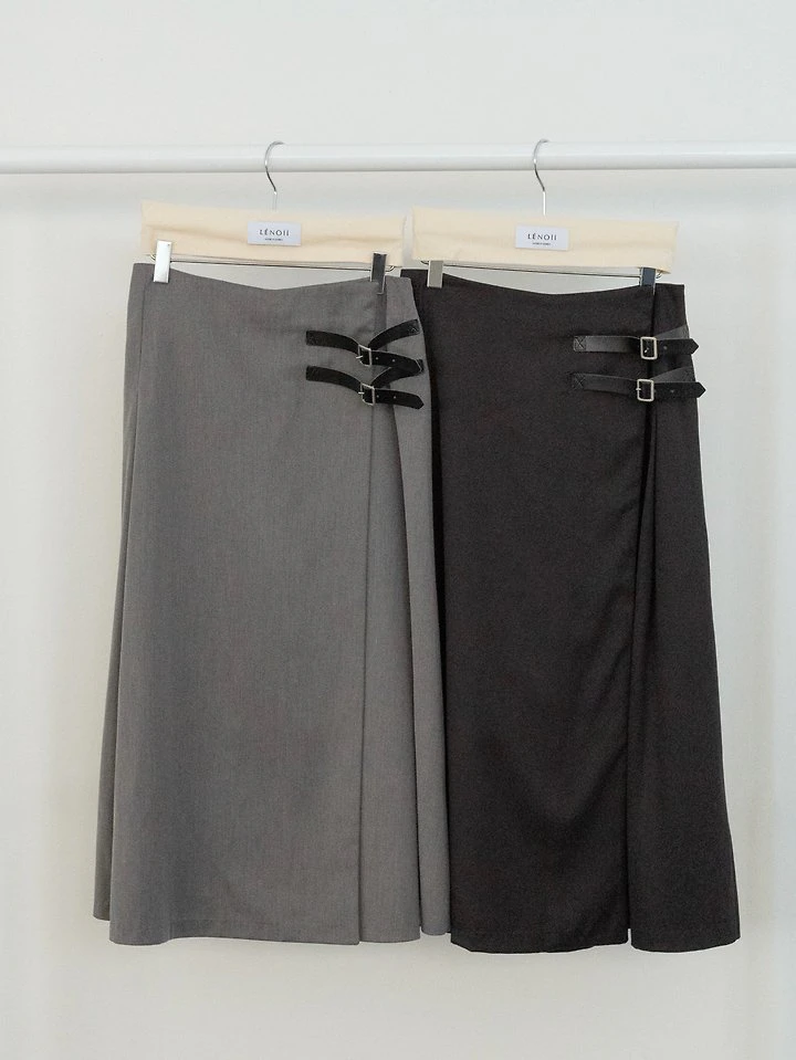 Adne Buckle Wrap Skirt by Lenoii for Women - view 11