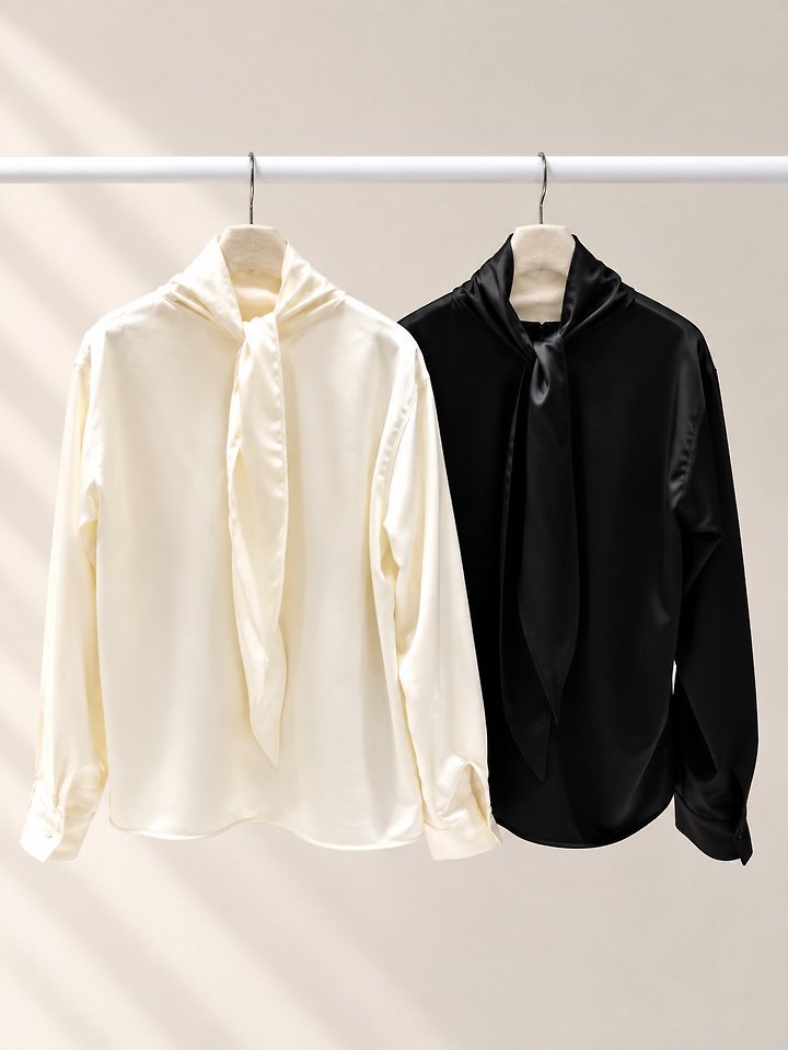 Mer Satin Tie Blouse by Lenoii for Women - view 6