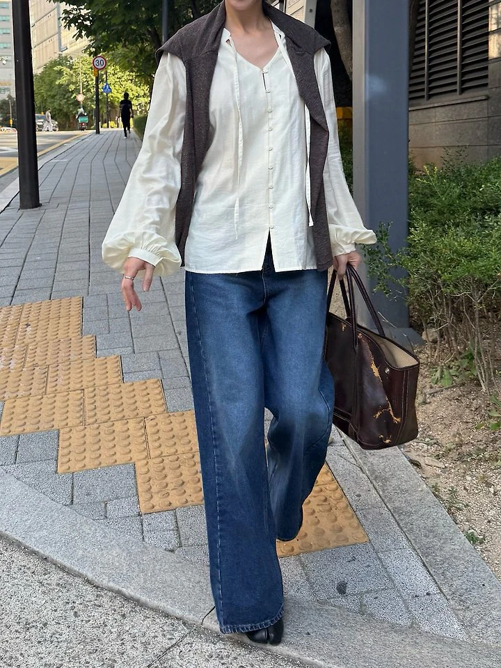 City Wide Flare Denim Pants (Hidden Banding) by Lenoii for Women - view 1