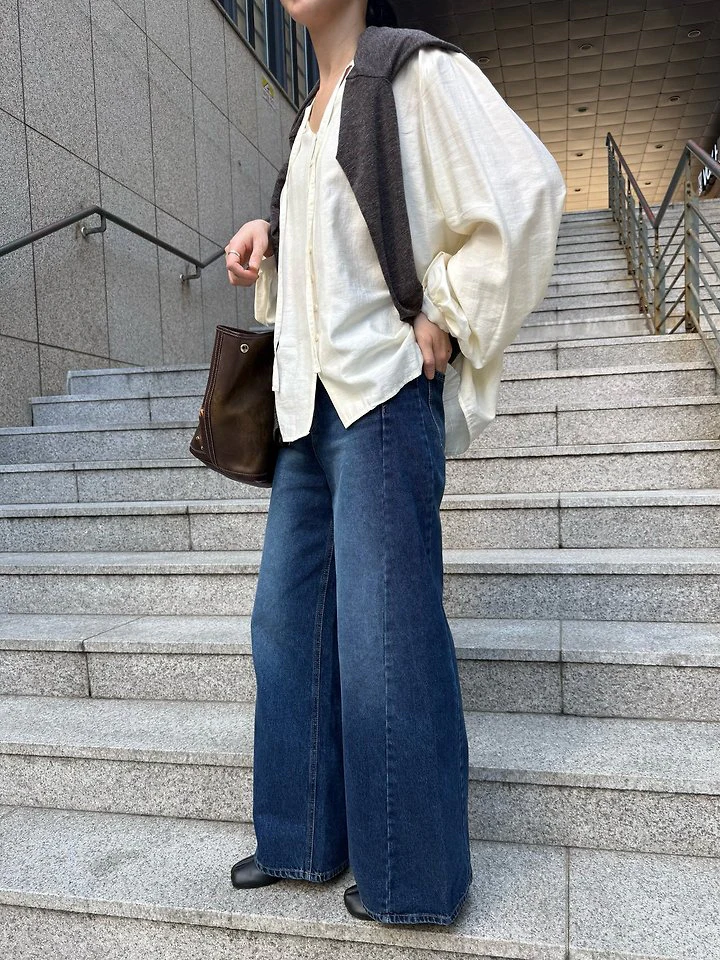 City Wide Flare Denim Pants (Hidden Banding) by Lenoii for Women - view 5