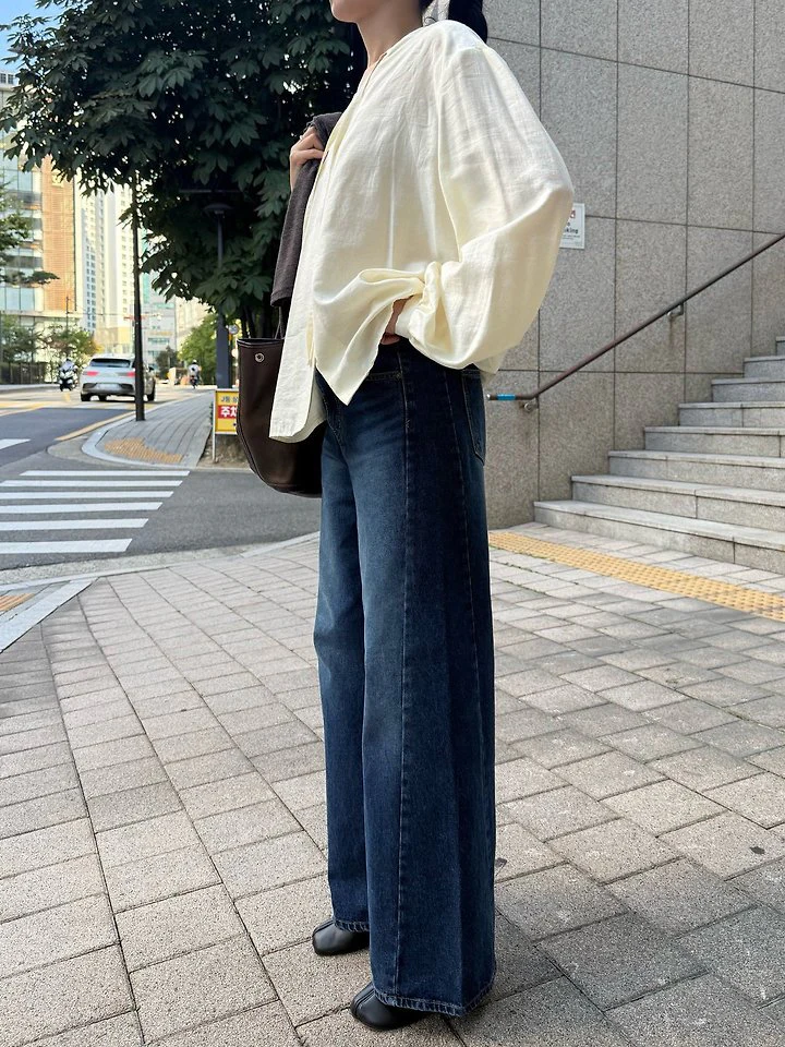 City Wide Flare Denim Pants (Hidden Banding) by Lenoii for Women - view 7