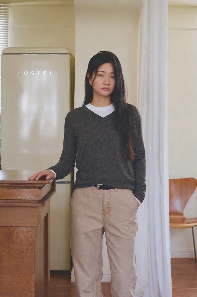 Mocca V-Neck Basic Tee by Lenoii for Women - view 3