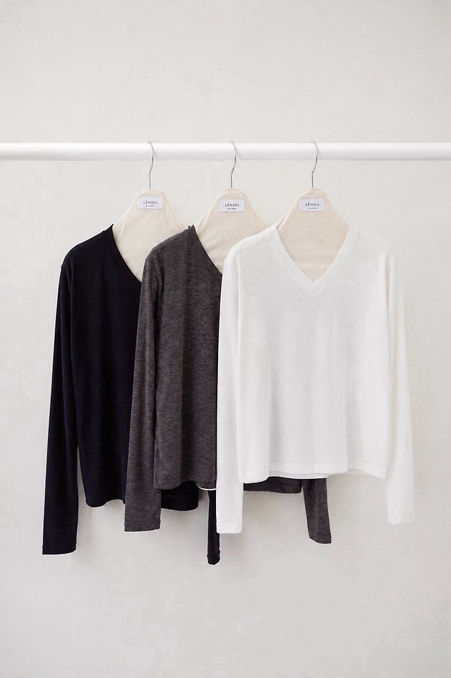 Mocca V-Neck Basic Tee by Lenoii for Women - view 9