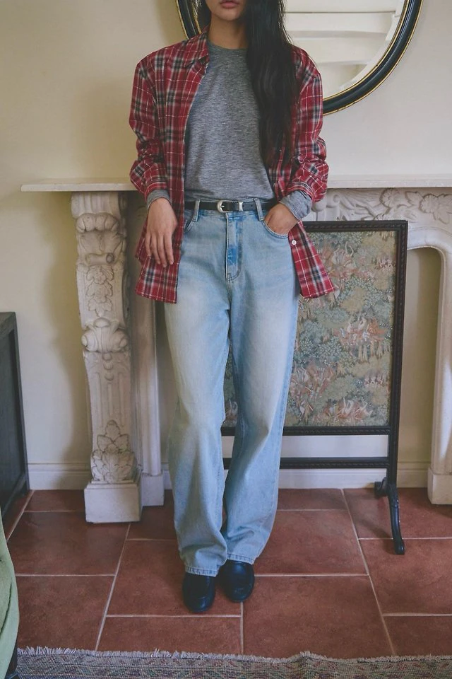 Indie Vintage Wash Straight Denim Pants by Lenoii for Women - view 1