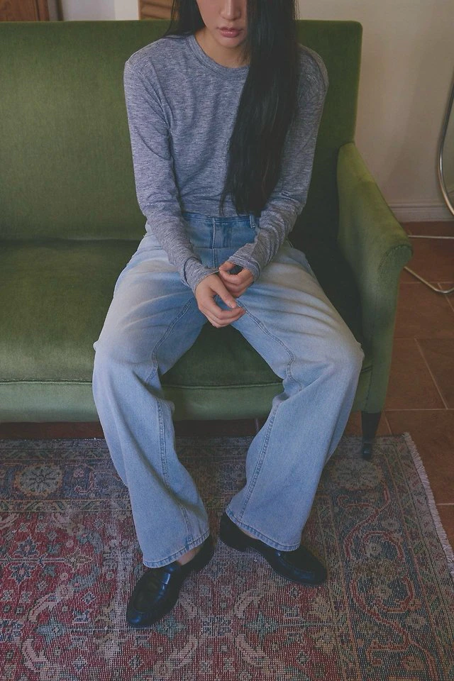 Indie Vintage Wash Straight Denim Pants by Lenoii for Women - view 5