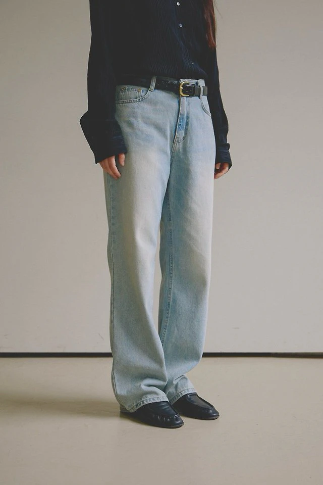 Indie Vintage Wash Straight Denim Pants by Lenoii for Women - view 9