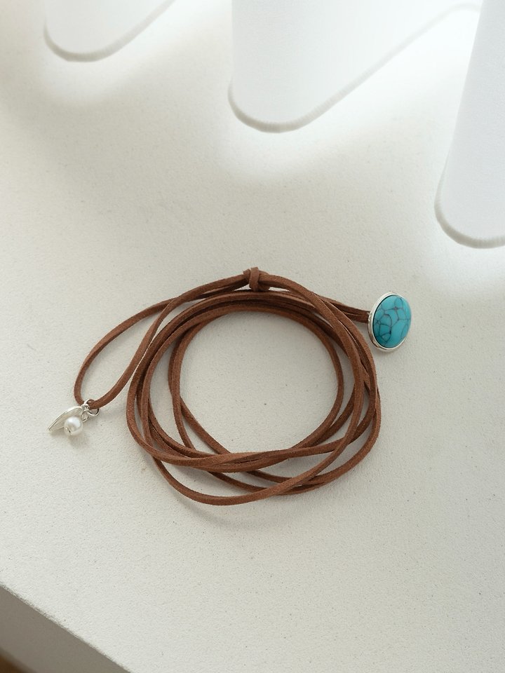 Sandy Vintage Turkey Suede Strap Necklace by Lenoii for Women - view 1