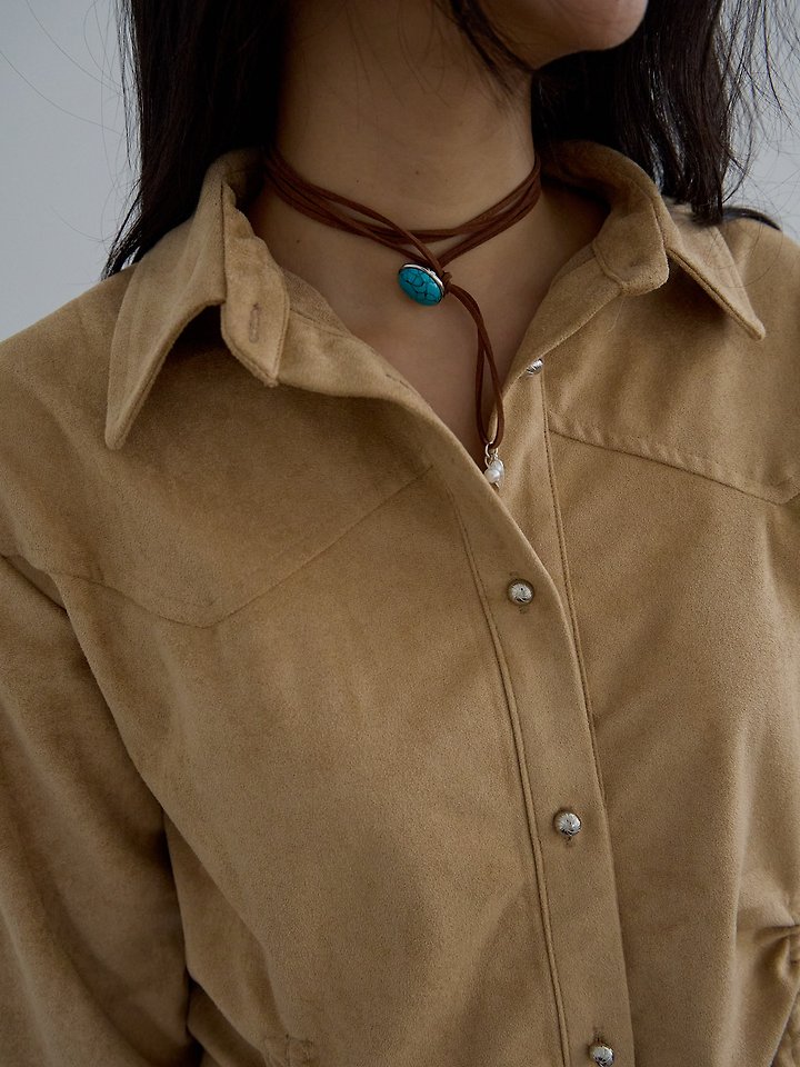 Sandy Vintage Turkey Suede Strap Necklace by Lenoii for Women - view 7