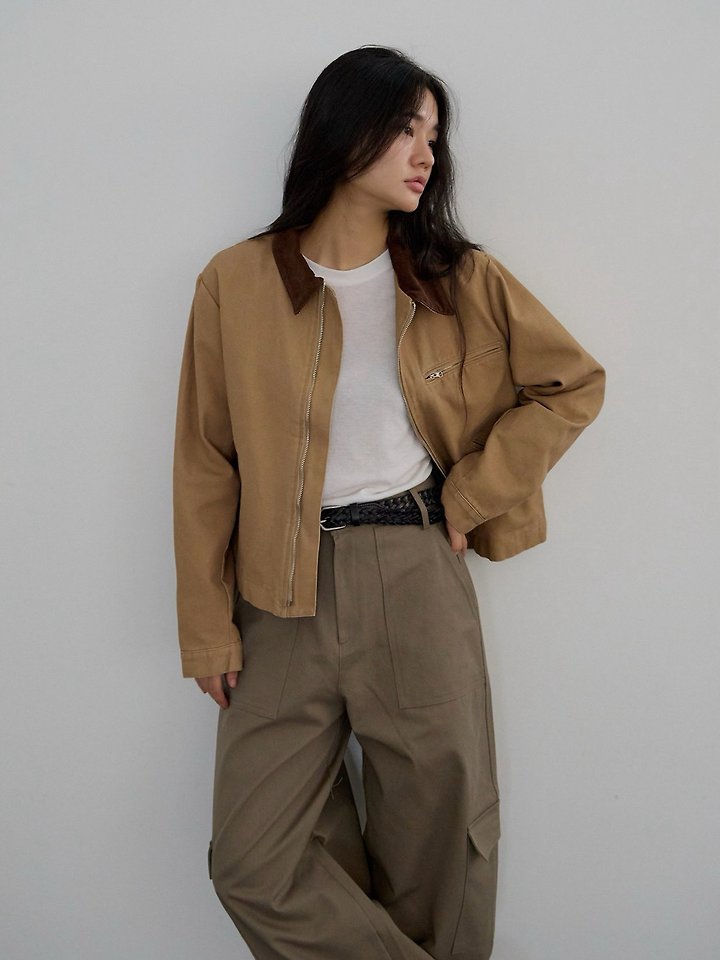 Billy Washed Colorblock Work Jacket by Lenoii for Women - view 2
