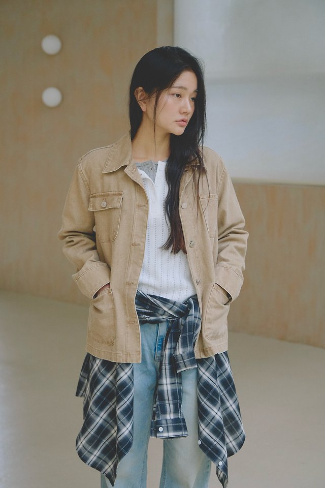 Soho Vintage Wash Chore Jacket by Lenoii for Women - view 3