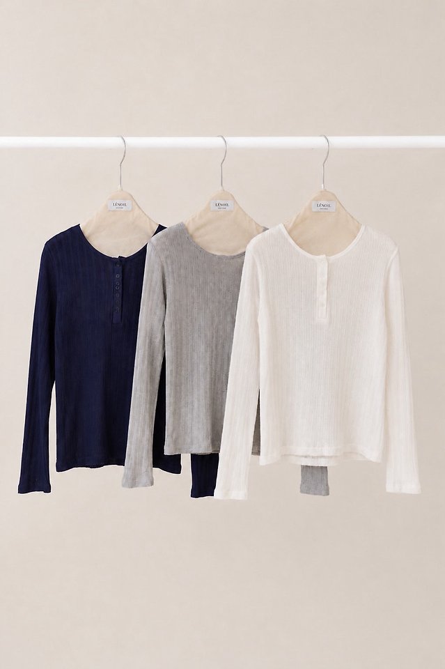 Ivy Henley-Neck Tee by Lenoii for Women - view 11
