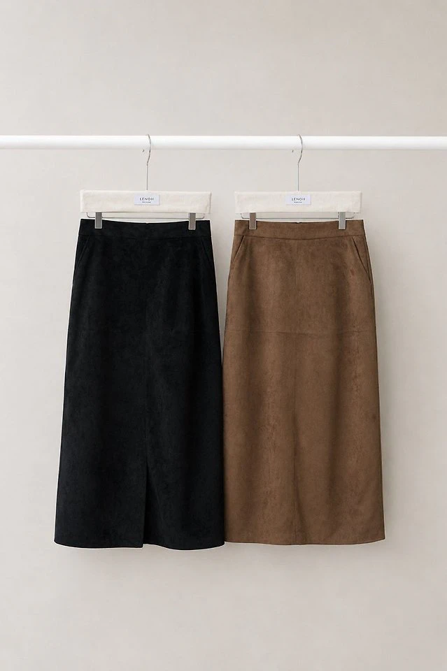 Berlin Suede Maxi Long Skirt by Lenoii for Women - view 11