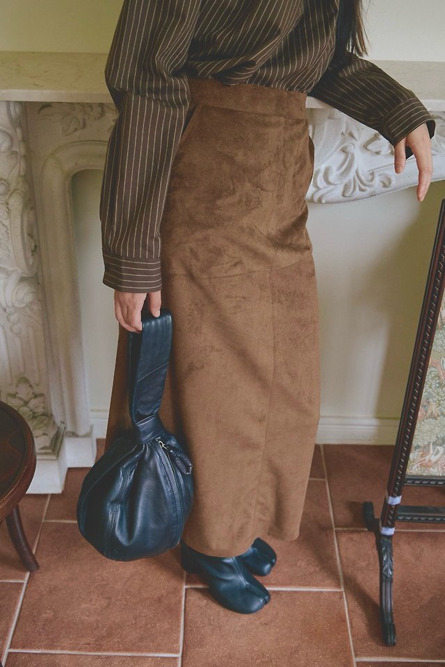 Berlin Suede Maxi Long Skirt by Lenoii for Women - view 5