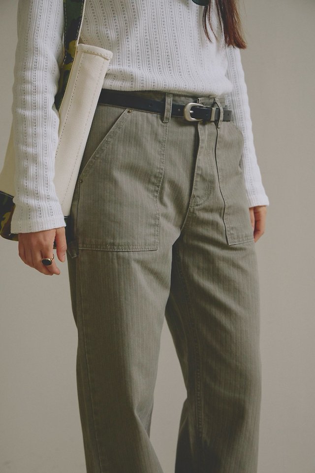 Mark Herringbone Outpocket Cotton Pants by Lenoii for Women - view 5