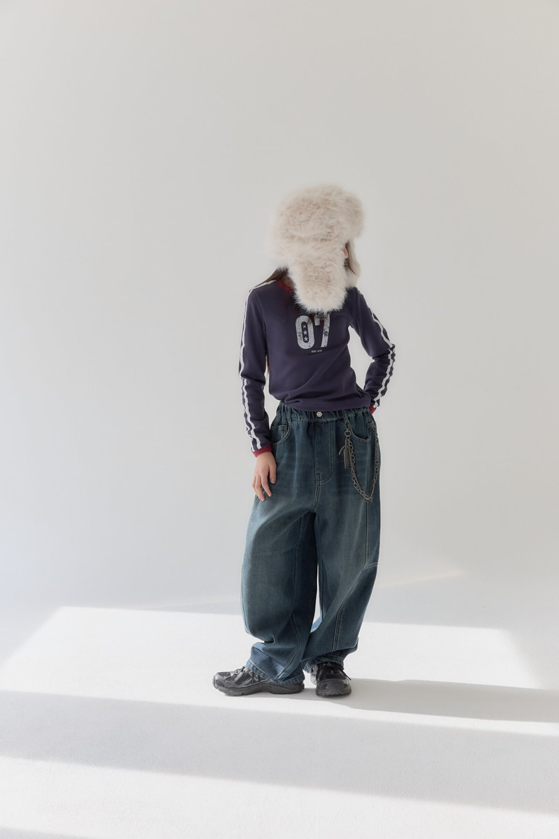 Curve Chain Denim Pants by Lilas for Child - view 12