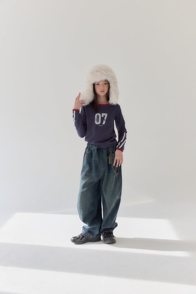 Curve Chain Denim Pants by Lilas for Child - view 10