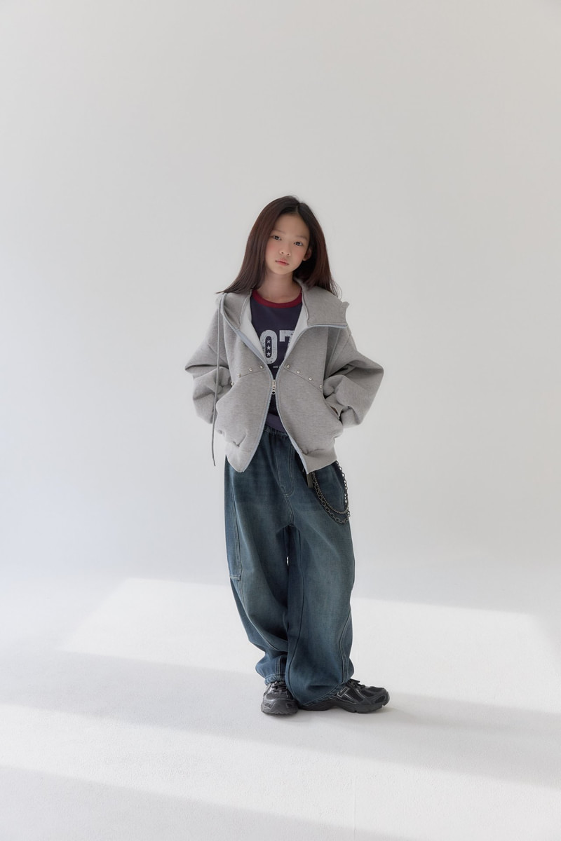 Curve Chain Denim Pants by Lilas for Child - view 3