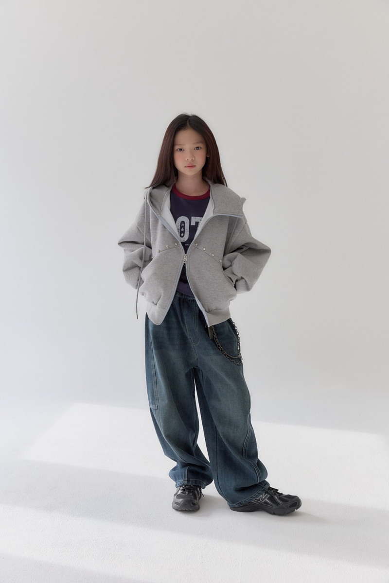 Curve Chain Denim Pants by Lilas for Child - view 2