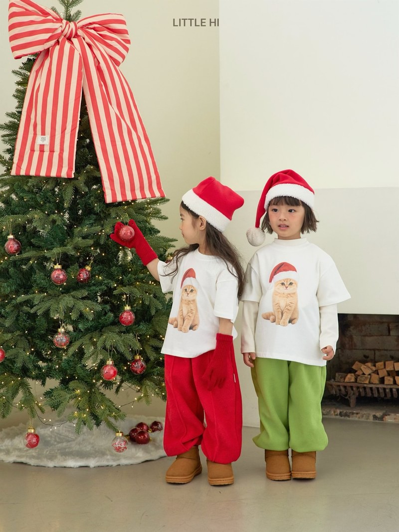Merry Cat Peach Tee by Little Hi for Child - view 10