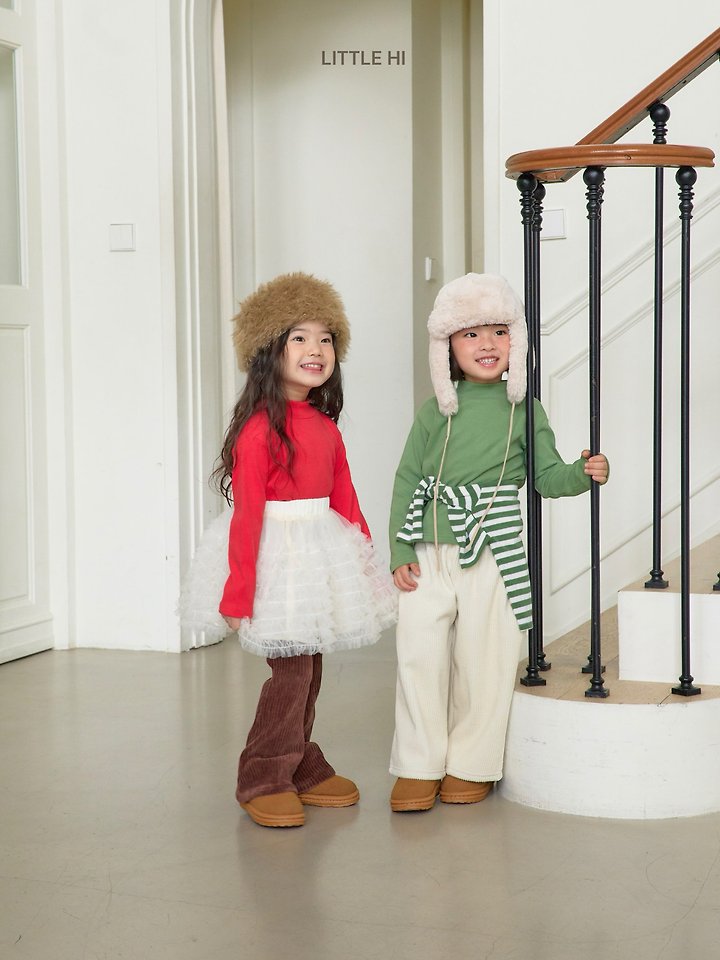 Lolly Pop Peach Turtleneck Tee by Little Hi for Child - view 5