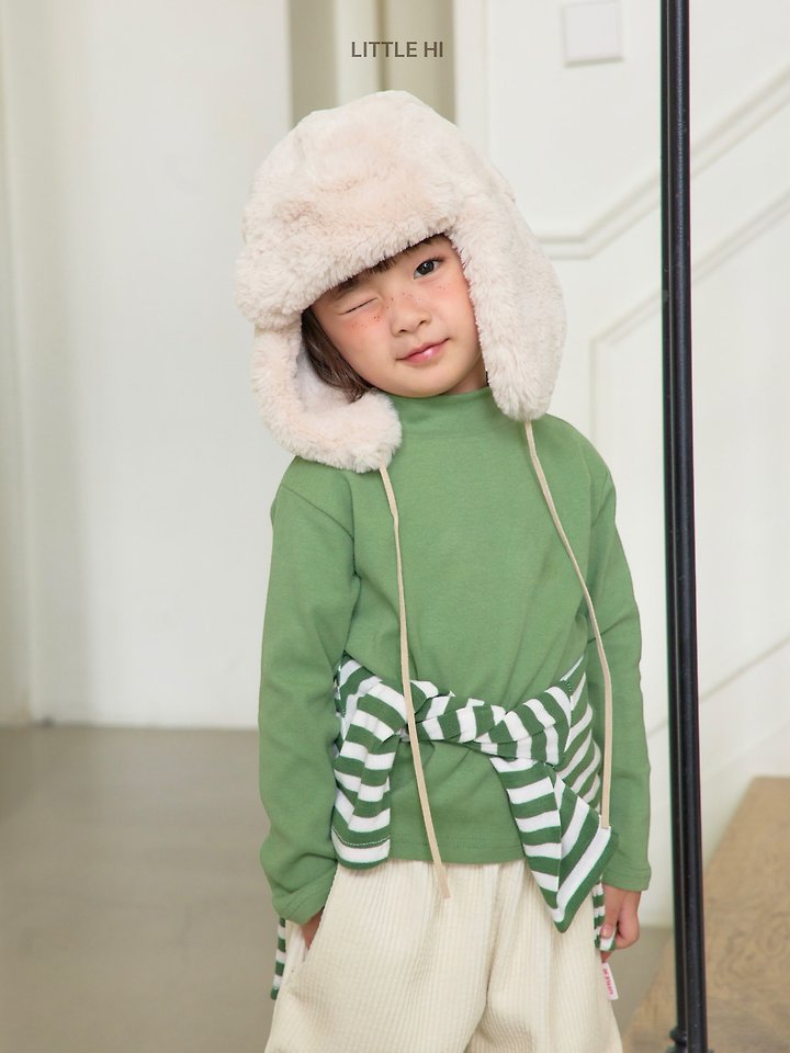 Lolly Pop Peach Turtleneck Tee by Little Hi for Child - view 11