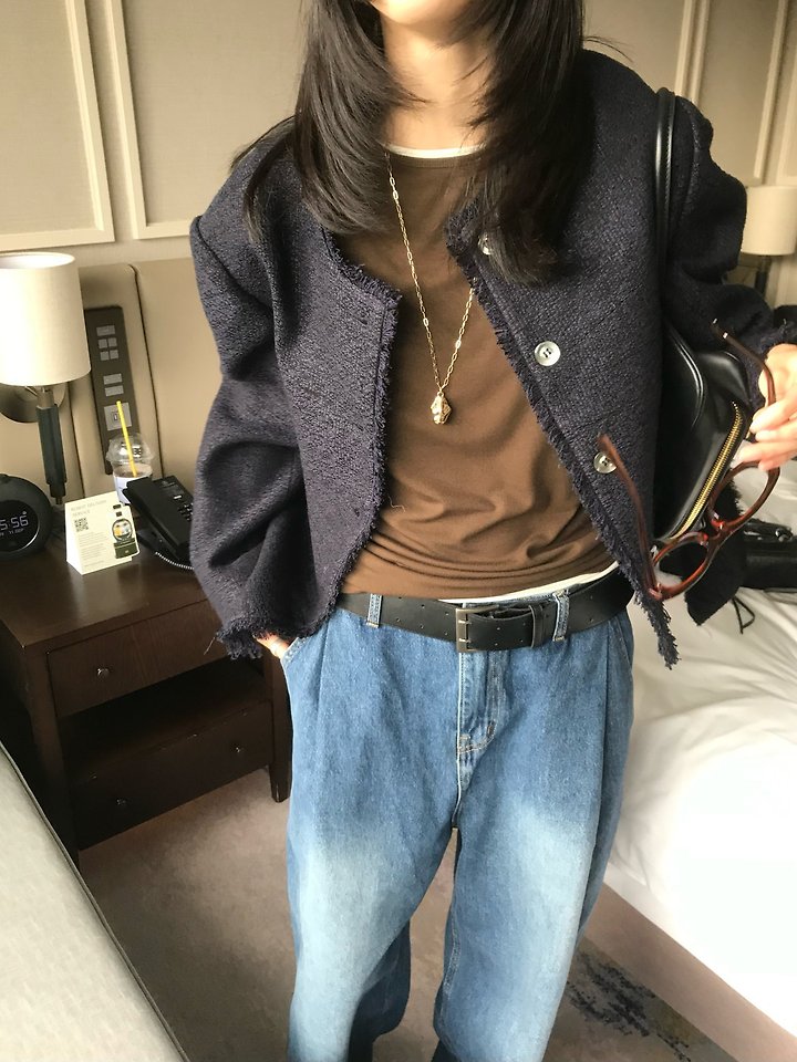 Fringe Tweed Jacket by Lofn for Women - view 7