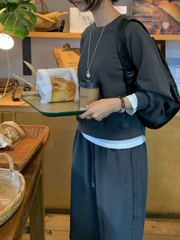 Cozy Waffle Sweatshirt & Pants Set by Lofn for Women - view 1
