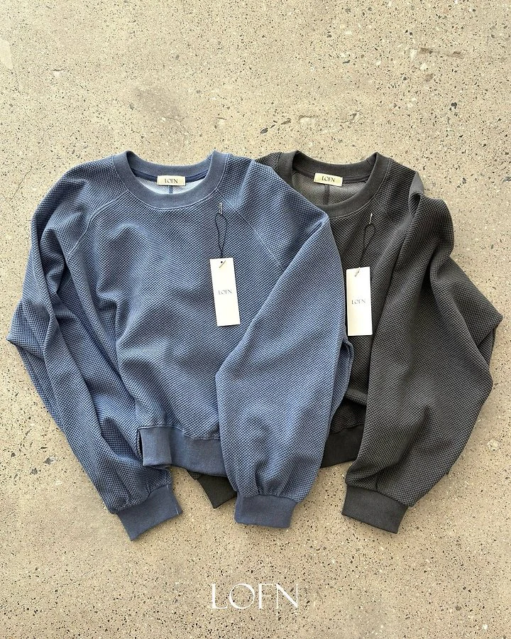 Cozy Waffle Sweatshirt & Pants Set by Lofn for Women - view 11