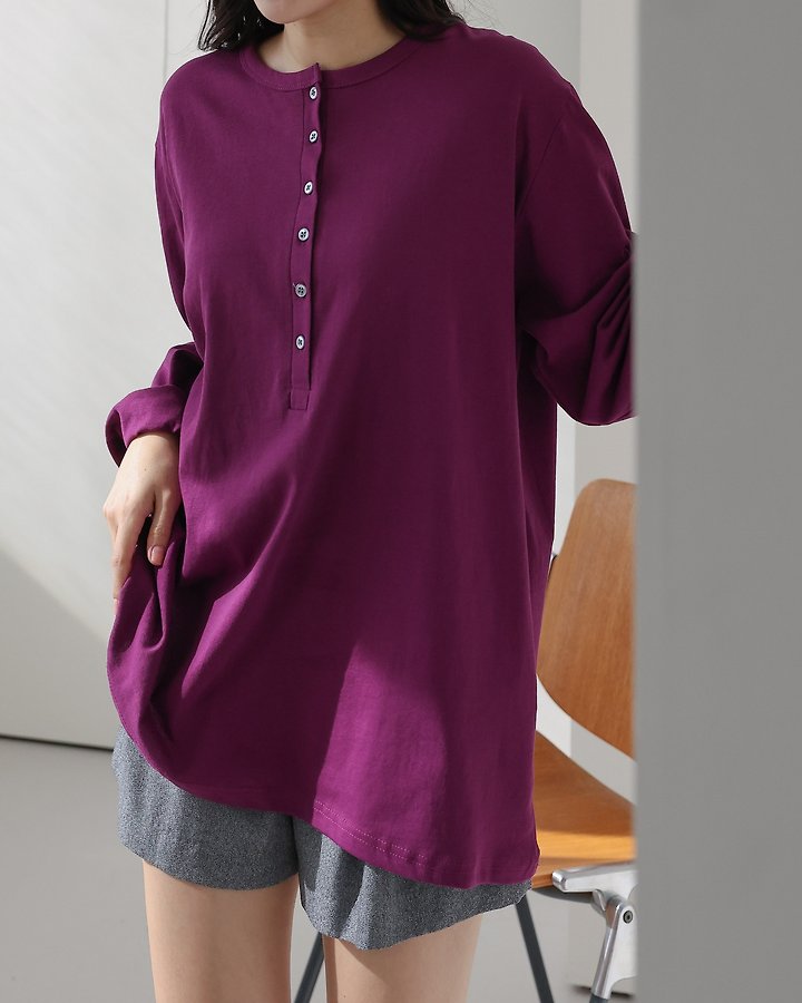 Sleek Placket Tee by Lovely for Women - view 11