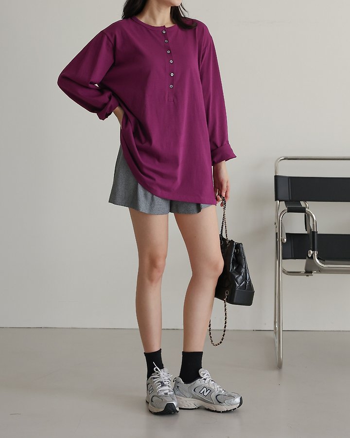 Sleek Placket Tee by Lovely for Women - view 3