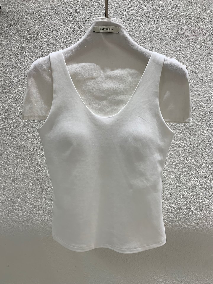 Deep Double U-Neck Padded Camisole by Lucy Salon for Women - view 8