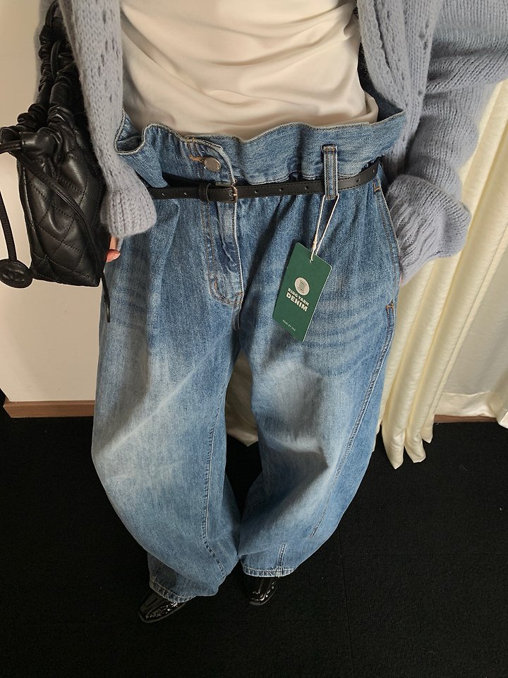 Elle Denim Pants (Belt Set) by Lucy Salon for Women - view 2