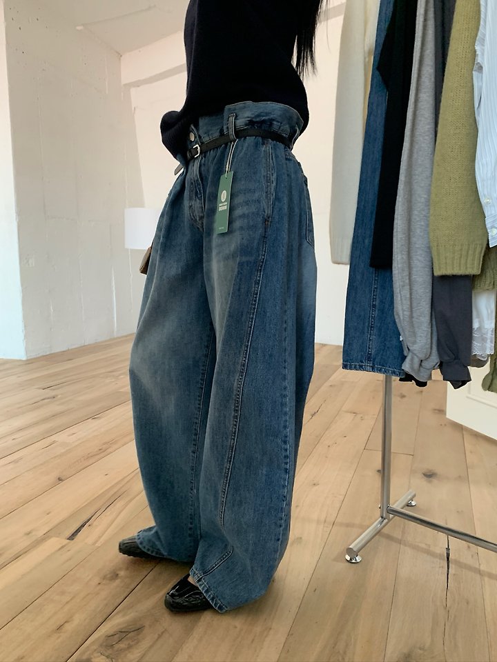 Elle Denim Pants (Belt Set) by Lucy Salon for Women - view 6