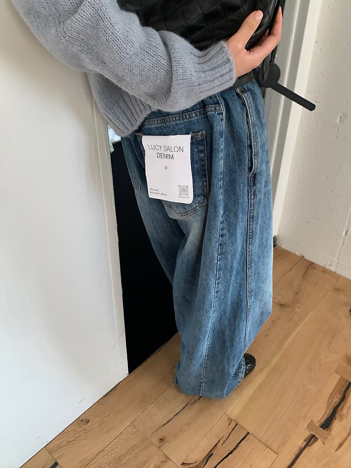 Elle Denim Pants (Belt Set) by Lucy Salon for Women - view 8