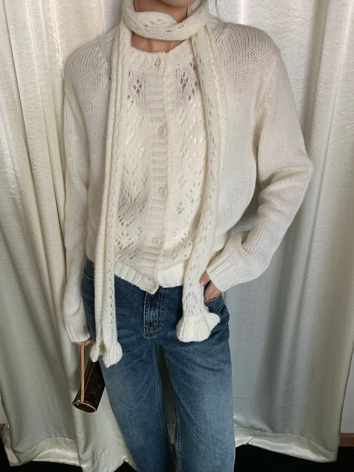 Daisy Cardigan (Scarf Set) by Lucy Salon for Women - view 5