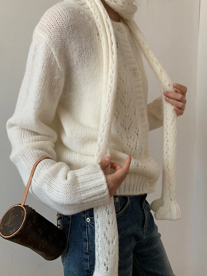 Daisy Cardigan (Scarf Set) by Lucy Salon for Women - view 7