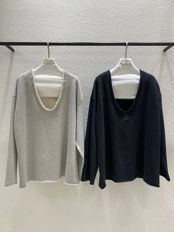 Rough V-Neck Sweatshirt by Lucy Salon for Women - view 10
