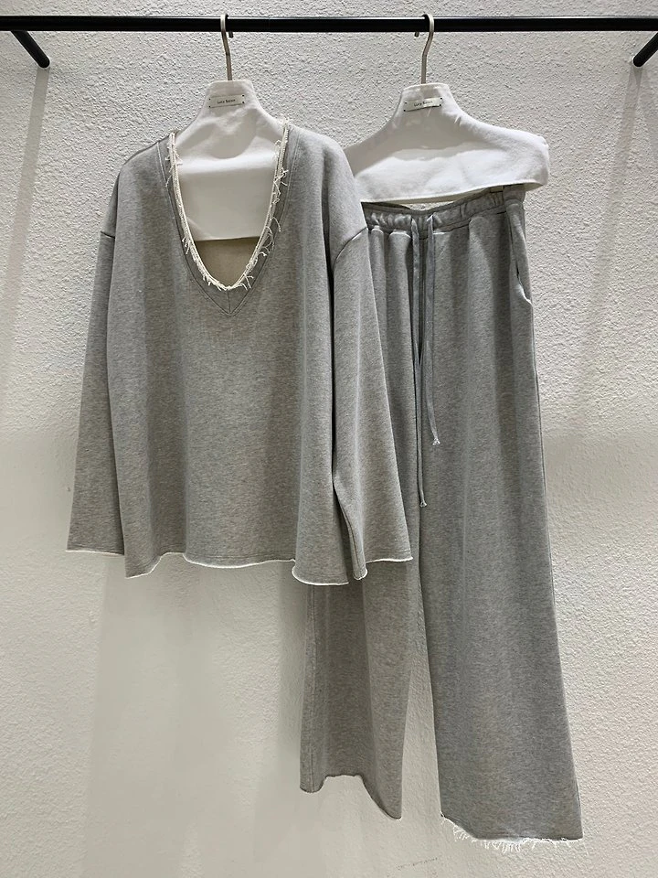 Rough V-Neck Sweatshirt by Lucy Salon for Women - view 6